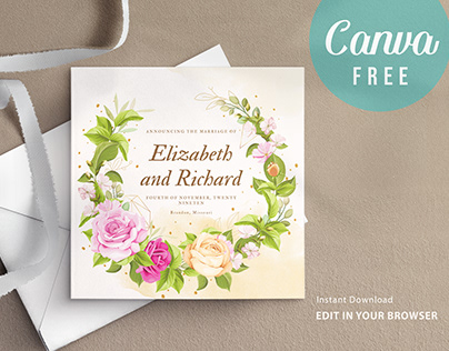 Free Canva Floral Wreath Template