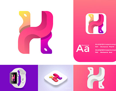 H And Horse Modern logo design