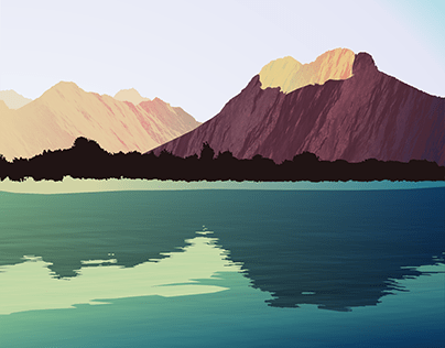 Lake with Mountains