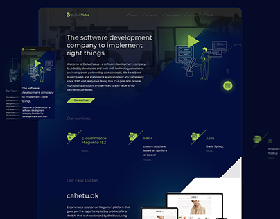 Website design for a software development