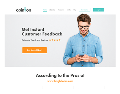Opinion Customer Feedback App Website Design
