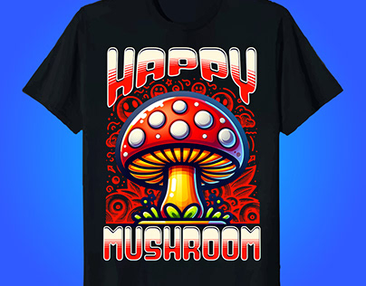 Happy Mushroom T shirt design