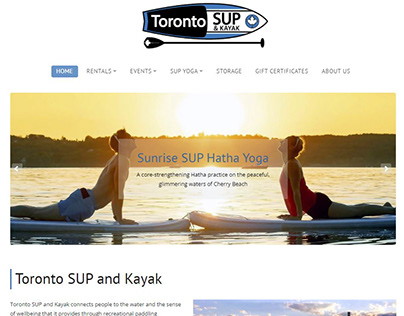 Toronto SUP & Kayak - Website Design