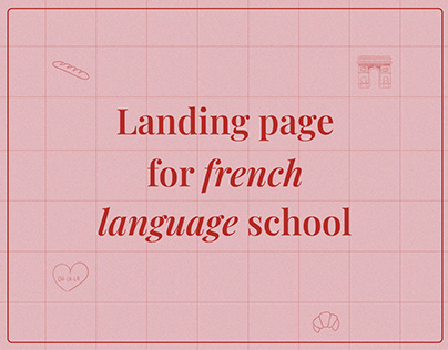 Landing page for french language school