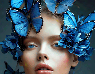 blue butterflies AI