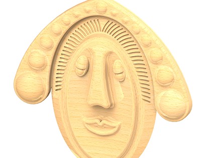 Wooden carved face on Lazarka