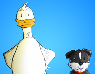 Children's Book Duck & Dog Character Designs