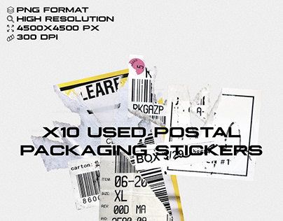 Used Postal Packaging Stickers V1