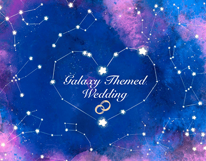 Wedding invitations. Constellations. Watercolor Galaxy