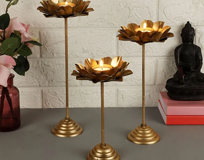 3 Small Flower Detachable Tealight Candle Stand Holder