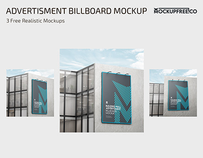 Free Building Wall Advertisement Billboard Mockup