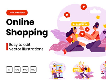 M305_ Online Shopping Illustrations