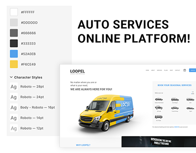 Auto services and part platform UI/UX design