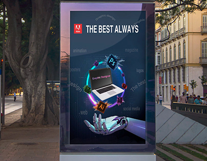 Advertisement for Adobe programs in graphic design