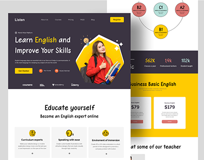 Education Website - English learning landing page