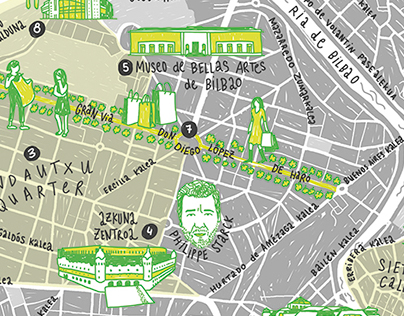 Illustrated Map Bilbao