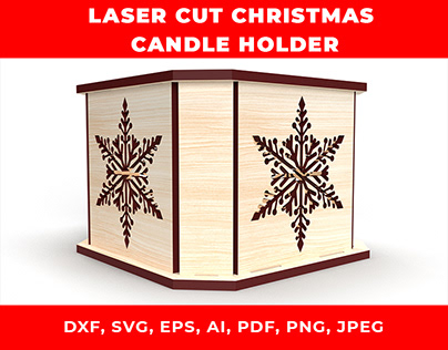 laser cut christmas candle holder