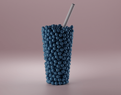 Blueberry Juice Ad/3D Render