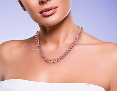 Pink Pear Shape Diamond Necklace