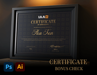 Certificate & BonusCheck Luxury - IAA Project