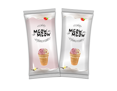 Упаковка мороженого пломбир "Meow Meow"