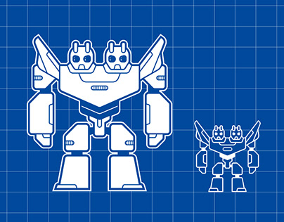 Bee2bee mecha robot mascot character