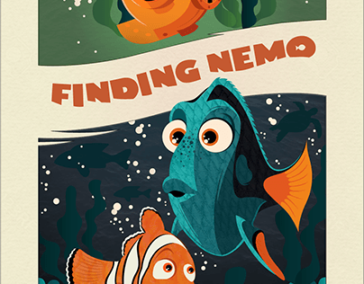 Afiche Ilustrado de Buscando a Nemo