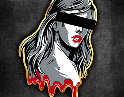 Logo woman, gold, blood, crime