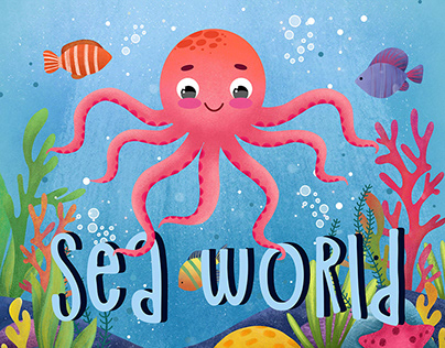 Sea world children's book illustration