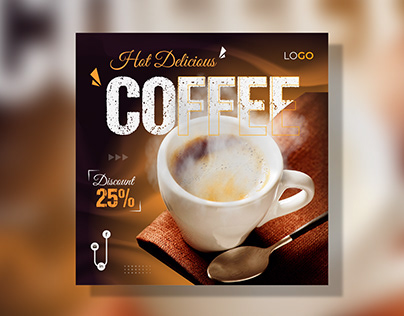 Fresh Delicious Coffee Drinks Social Media Post Design