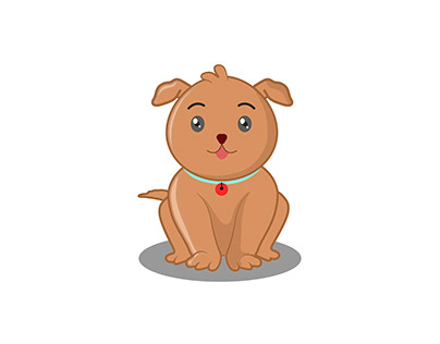 cute dog character illustration with brown color