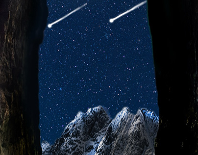 A night sky view from the cave