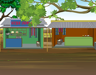 Village Tea stall Background Design | 2d Animation