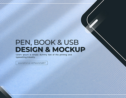 Pen Book And USB Design And Mockup