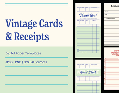 Vintage Cards and Receipts