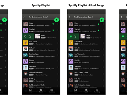 Swipe-to-action gesture for Spotify