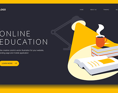 Online education illustration for landing page