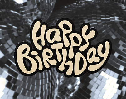 happy birthday party\ font composition
