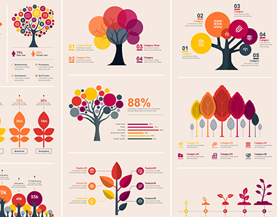 Tree Infographics Elements Bundle