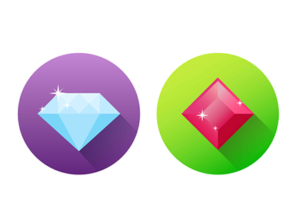 Gems icon - Diamond, Ruby