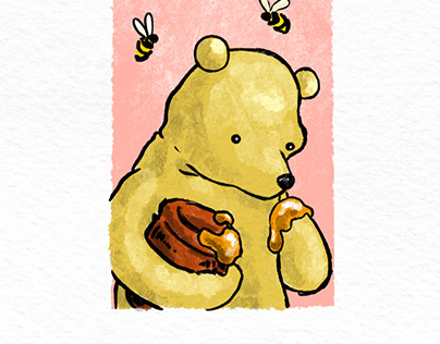 Winnie the Pooh, pooh bear, illustration, digital art