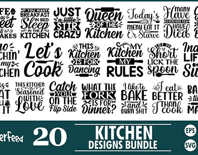 Kitchen SVG Designs Bundle