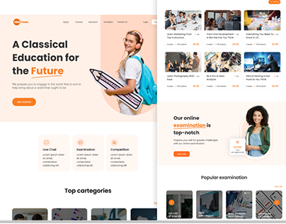 E-Learning Website Home Page UIUX Design