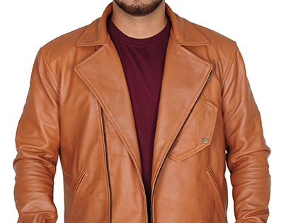 CLASSY TAWNY BROWN LEATHER JACKET
