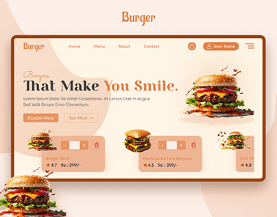 UI/UX Design | Burger E-Commerce With Animation