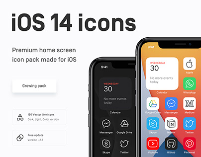 iOS 14 icons — home screen vector pack