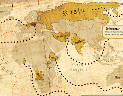 "Map: Journeys of Ryszard Kapuściński", illustration