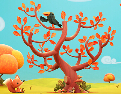illustration d'automne - Autumn illustration 3D