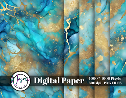 Blue & Gold Abstract Background