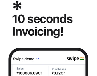 10 seconds Invoicing with Swipe Billing App